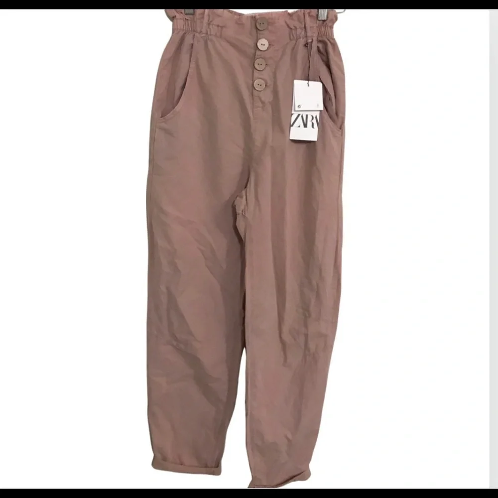 Zara baggy jogging pants size 00 Linen/cotton lose lagenlook High rise E